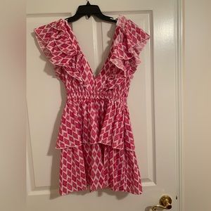Playa Lucila Medium Pink Ruffle Mini Dress